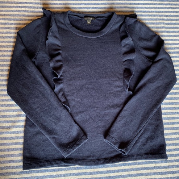 J. Crew Factory Ruffle Sweatshirt - Picture 1 of 5